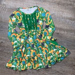 Ava Grace Leprechaun Rainbow Ruffle A-line Dress ~ Sz 7